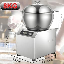 Deegkneder Machine - Broodmixer Bloemkneedmachine - Bakken Brood Pizza - Dubbele Rotatie Motor - 8 kg Capaciteit - Zilver — thumbnail 3