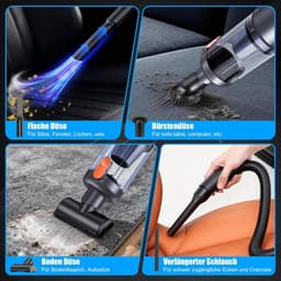 Auto Stofzuiger - Kruimeldief - Auto Stofzuiger Draadloos - Autostofzuiger Oplaadbaaar - Geschikt voor Droog en Nat Gebruik - Meerdere Zuigkoppen — thumbnail 5