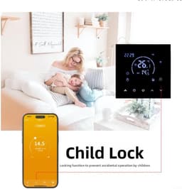 Slimme Thermostaat - Programmeerbare Regelaar - Comfortabel Wonen - WiFi App Bediening - 8.6 x 8.6cm - Zwart — thumbnail 5
