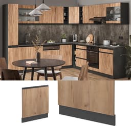 Vaatwasserfrontpaneel - Vaatwasser deur - Keuken moderniseren - Greeploos J-Shape - 60 cm breed - Eiken goud — thumbnail 4