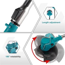 Elektrische Grasmaaier - Draadloze Trimmer - Tuinonderhoud - Inclusief 2 Batterijen - 100-135 cm - Geel — thumbnail 2