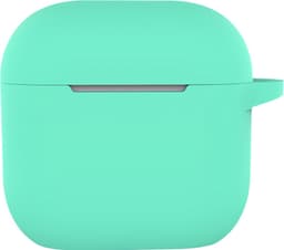 Hoesje - Geschikt voor Apple AirPods 4 / 5 - met Clip - Siliconen Hoes - Silicone Case Cover - Turquoise — thumbnail 1