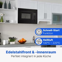 Inbouwmagnetron met Grill - Oven Magnetron - Snel Eten Bereiden - 3-in-1 Functionaliteit - 25 Liter - Zwart — thumbnail 3