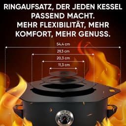 Buitenkeuken Oven - Vuurkachel Kazan - Authentiek Koken - Gepoedercoat Staal - Ø 40 cm - Zwart — thumbnail 2