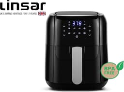 Heteluchtfriteuse - Airfryer - Snel en gezond koken - 55L capaciteit timer warmhoudfunctie - 33x27x33 cm - Zwart — thumbnail 2