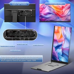 15,6-inch Draagbare Externe Laptop Monitor 1080p FHD IPS Scherm - 120% sRGB - HDMI, USB-A & Type-C Aansluiting - Plug & Play voor Windows, Mac & Android — thumbnail 5