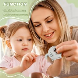 Herinneringsdoos voor baby's - 2 stuks, antiek zilver, met olifantentanden, doop en douche gedenkdoos — thumbnail 2