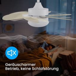 Glitzerlife - Plafond ventilator met verlichting - stille plafondventilator - stil met afstandsbediening en timer - Ø75cm - houtlook - plafondlampen met ventilator voor woonkamer en slaapkamer — thumbnail 2