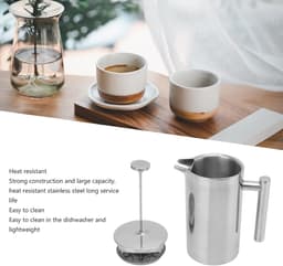 Koffiezetapparaat - Franse Pers - Thuis Koffie Maken - Dubbele Roestvrij Staal - 1000ml Capaciteit — thumbnail 3