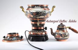 Elektrische Samovar Theepot Set met Handgemaakte Koper — thumbnail 4