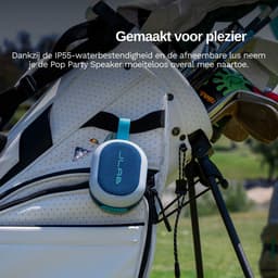 JLab Pop Mini Bluetooth Speaker Draadloos - Draagbare Muziekbox - 8 uur Batterijduur - 5 Watt - IPX6 Waterproof - Multipairing - Instelbare Party Lights - App Equalizer - Blauw — thumbnail 2
