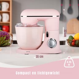 DYNA® Mixer met mengkom - Mixer - Mixer met mengkom keukenmachine - Roze - ‎22cm x 35cmx 33 cm; 4.25 kg — thumbnail 2