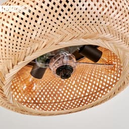 Stijlvolle Plafondventilator met Verlichting - 50 cm - Zwart/Bamboe - Inclusief Afstandsbediening — thumbnail 5