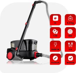 Zyrex® Tapijtreiniger machine - Tapijtreiniger - Tapijtreiniger apparaat - zwart/rood - ‎52cm x 28cm x 29cm — thumbnail 4