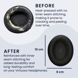 kwmobile 2x oorkussens geschikt voor JBL Tour One - Earpads voor koptelefoon in zwart — thumbnail 5
