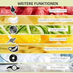 7-in-1 Keukenmachine - Multifunctionele Mixer met 1,25L Mengkom, 3 Snelheden en Veiligheidsfuncties — thumbnail 5