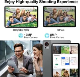 Doogee T30s Touchscreen-tablet 11 Pouces 2,4k 7,6 mm Ultradunne Android 14 16Go Ram + 256Go Rom/TF 1TB 5G WiFi Batterij 8580MAH,Zwart — thumbnail 3