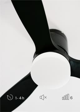 CREATE - Stille 40W plafondventilator met technische ABS bladen (Ø112cm) (ruimtes ≤10m²) - Zwart - Met licht - Controller voor wandmontage+Afstandsbediening - WIND CALM — thumbnail 2