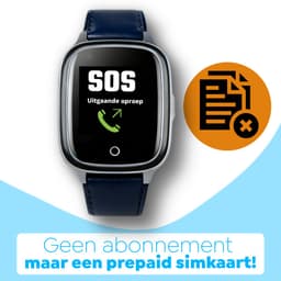 Wiesba WB34S - GPS Horloge Senior - Smartwatch voor Ouderen - Persoonlijke alarmen - alarm horloge ouderen - GPS Horloge Alzheimer - Valdetectie - Personenalarmering met SOS knop Alarmknop - Blauw — thumbnail 3