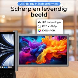 Triple Portable Monitor Expert 14" OneCable - Full HD Draagbare monitor met USB-C & HDMI - Tri screen - Plug & Play - Incl. Draagtas — thumbnail 5
