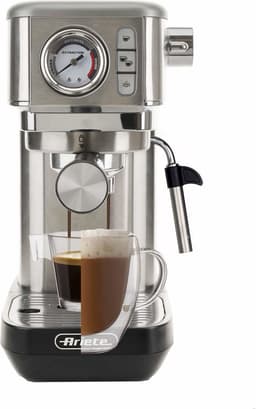 Ariete 1381/10 Moderna - Espressomachine/Pistonmachine - 15 bar - inhoud 1.1 liter - Manometer - Zilver — thumbnail 1