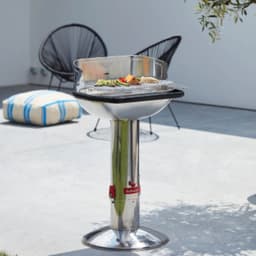 Barbecook Loewy 55 - Houtskool BBQ barbecue - Grilloppervlak 55x33cm - Incl. Windscherm, BBQ rooster en asopvangpot - RVS — thumbnail 3