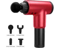 Massage Gun draadloos - High Power zeer krachtig oplaadbaar met attributen - Ideaal voor sportmassage en Erotische massages - ROOD