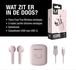 Fresh 'n Rebel Twins Core - Draadloze Bluetooth Oordopjes - Oortjes met 30 uur speelduur - Smokey Pink — thumbnail 5