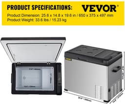 Camping Koelkast Koelbox Koelkast Boot Auto Koelkast Draagbare Vriezer 12V53Qt Kampeerkoelkast voor Buitengebruik — thumbnail 5