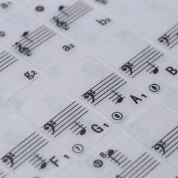 CHPN - Pianostickers - Stickers voor piano - Pianoles - Toetsen Keyboard - Noten - Voor Beginners - Eenvoudig Muziek Noten Lezen & Spelen - Piano Stickers! - Universeel - Zwart/Wit — thumbnail 1