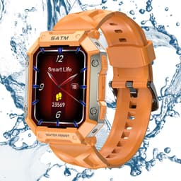 Tijdspeeltgeenrol PG Smartwatch - Oranje - Waterdicht IP68, Gezondheidstracker met GPS, Hartslagmeter en Lange Batterijduur — thumbnail 1