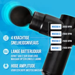 Massage Gun Professioneel - Mini Massage Apparaat - Massage Pistool Hot & Cold - Incl. 4 Opzetstukken - 13,2 x 14,5 x 4,8 cm - Zwart - Silvergear — thumbnail 5
