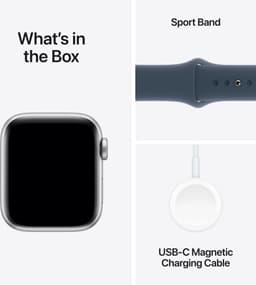 Apple Watch SE - 40mm - Silver Aluminium Case with Storm Blue Sport Band - S/M — thumbnail 3