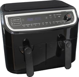 Gastronoma Dubbele Heteluchtfriteuse XL - 9L - 2 manden - 2400W Airfryer - 18290003 - Zwart — thumbnail 1