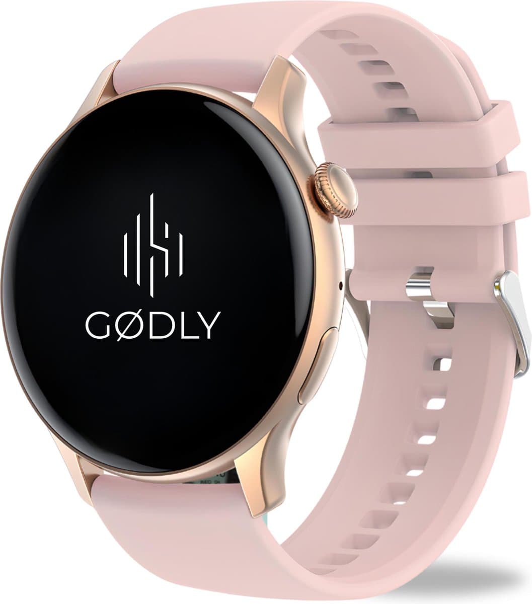 GØDLY Amoled Smartwatch - Sporthorloge - Horloge Dames & Heren - Bluetooth - GPS - Roze — afbeelding 1