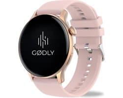 GØDLY Amoled Smartwatch - Sporthorloge - Horloge Dames & Heren - Bluetooth - GPS - Roze