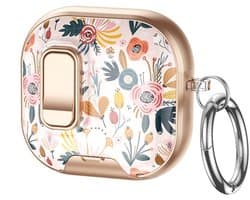 Telestore - hoesje geschikt voor AirPods 5 en AirPods 4 - Hard case cover - wit roze goud bloemen - TPU hoesje Beschermhoes - AirPods 5 en 4 Cover - AirPods 5 / 4 hoesje - Geschikt voor Apple AirPods 5 en AirPods 4