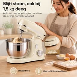 Gatson 2000W Keukenmachine - 6,2L Mengkom - Dubbele Handvatten - Keukenrobot - Keukenmixer - Foodprocessor - Mixer Met Mengkom — thumbnail 5
