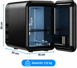 Mini Koelkast 4 Liter – Draagbare Koelbox – 12V/220V – Zwart – Compacte Koelkast voor Auto, Camping en Thuis — thumbnail 3