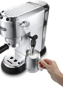 Compacte Espressomachine 15 Bar – Metalen Behuizing – Handmatige Melkopschuimer – Thermoblock – 1,1 L – Espresso Cappuccino & Latte — thumbnail 2