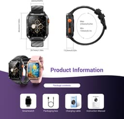 Blackview W10 Pro Smartwatch - GPS - Bluetooth Bellen - 600 mAh - Zwart — thumbnail 3