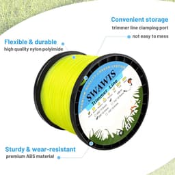 SnelShoppen - Grastrimmerdraad 2,4 mm/100 m - Reserve Trimmerlijn Nylondraad voor Grasmaaier, Bosmaaier en Tuinonderhoud - Geel, Geschikt voor Onkruid — thumbnail 5
