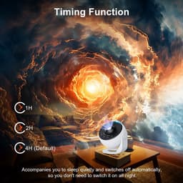 Planetarium-projector voor de slaapkamer, 13-in-1 sterren- en sterrenstelselprojector, nevel-nachtlamp met timer, LED-ruimtelamp voor kamerdecoratie (geschikt voor volwassenen en kinderen), wit — thumbnail 2