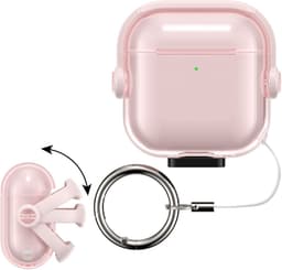 kwmobile transparante koptelefoonhoes voor Apple Airpods 5 / Airpods 4 - Hoesje van TPU met veiligheidssluiting - oudroze / transparant — thumbnail 5