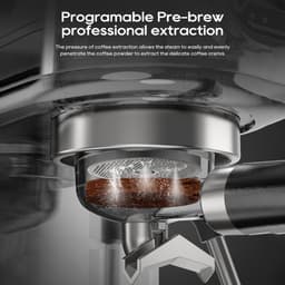 HiBREW H10B espressomachine, extractiedruk van 20 bar, halfautomatisch, instelbare temperatuur en kopvolume, handgreep van 51 mm aluminiumlegering, verwijderbare watertank van 1,3 liter — thumbnail 2