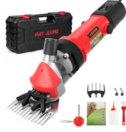 Elektrische grasmaaier, 1000 W, schaapgrasmaaier, machine met 6 instelbare snelheden, professionele scheermachine voor grasmaaiers, wol, geitenwol, met draagtas (rood) — thumbnail 1