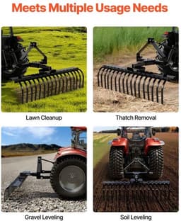 Grasmaaier Hooihark - 127 cm Maaibreedte - 17 Stalen Tanden - Q235 Staal - Voor Tractoren Categorie 1 — thumbnail 3