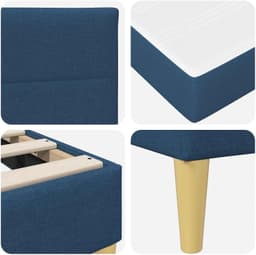 Bedframe met matras 80 x 200 cm, blauw polyester eenpersoonsbed — thumbnail 2