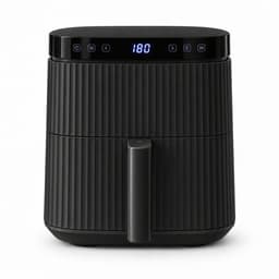 Vivid Green Airfryer 5L – Tot 5 Personen – 12 Programma's – Ribbeldesign – Vaatwasserbestendig – PFAS-vrij – Zwart — thumbnail 1