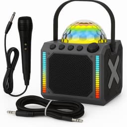 Karaoke Set kinderen met Microfoon & Disco Bal - KaraokeSet Kind met Bluetooth - Karaoke Machine - Zwart — thumbnail 1